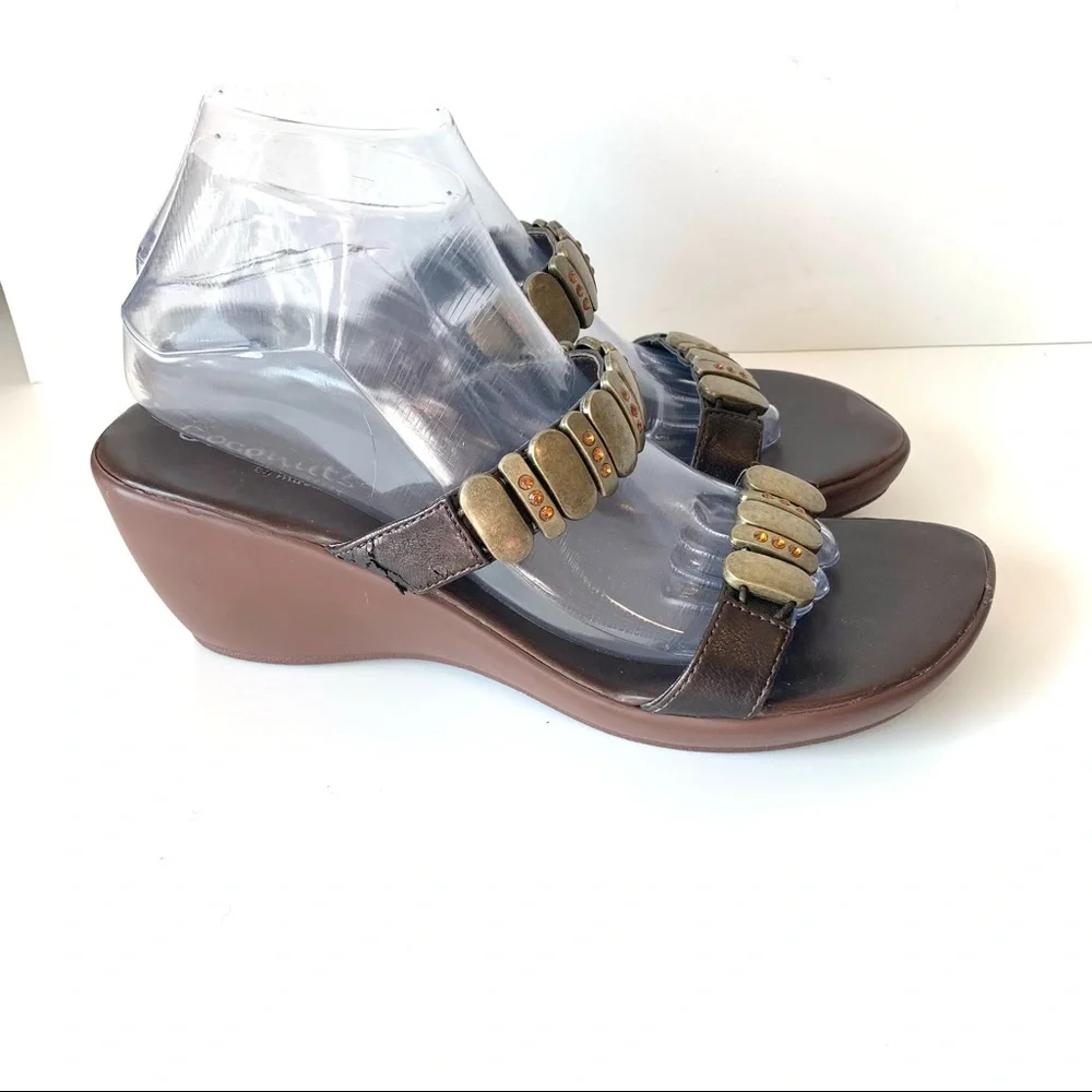 COCONUTS “Mojo” Embellished Wedge Sandals—SZ. 8.5